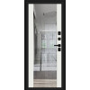 Входная дверь Матрикс-3 Total Black/Off-white с зеркалом