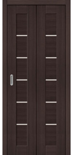 Межкомнатная складная дверь экошпон Браво-22 wenge melinga со стеклом