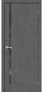Межкомнатная дверь экошпон Браво-155 Slate Art со стеклом Mirox Grey