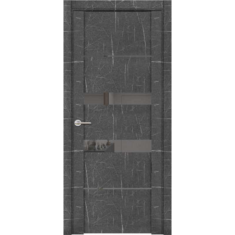 Межкомнатная дверь экошпон Soft Touch UniLine Mramor 30037/1 Marable торос графит со стеклом