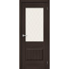 Межкомнатная дверь экошпон Прима-3 Wenge Melinga со стеклом White Сrystal