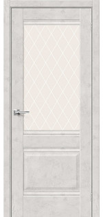 Межкомнатная дверь экошпон Прима-3 Look Art со стеклом White Сrystal