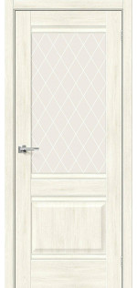 Межкомнатная дверь экошпон Прима-3 Nordic Oak со стеклом White Сrystal