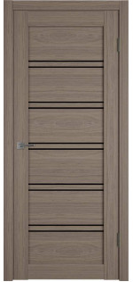 Межкомнатная дверь экошпон Atum Pro 28 Brun Oak Black Gloss со стеклом
