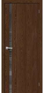 Межкомнатная дверь экошпон Браво-155 Brown Dreamline со стеклом Mirox Grey