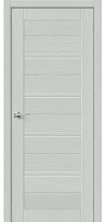 Межкомнатная дверь экошпон Браво-28 Grey Wood со стеклом Magic Fog.