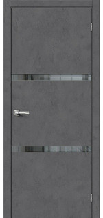 Межкомнатная дверь экошпон Браво-255 Slate Art со стеклом Mirox Grey