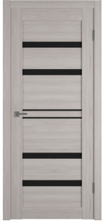 Межкомнатная дверь экошпон Atum Pro 26 Stone Oak Black Gloss со стеклом