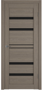 Межкомнатная дверь экошпон Atum Pro 26 Brun Oak Black Gloss со стеклом