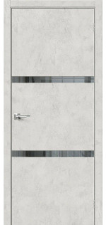 Межкомнатная дверь экошпон Браво-255 Look Art со стеклом Mirox Grey