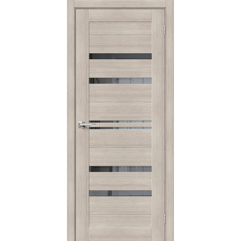 Межкомнатная дверь экошпон Браво-30 Cappuccino Melinga со стеклом Mirox Grey