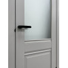 Межкомнатная дверь экошпон Прима-3 Grey Matt со стеклом White Сrystal