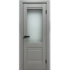 Межкомнатная дверь экошпон Прима-3 Grey Matt со стеклом White Сrystal