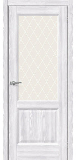 Межкомнатная дверь экошпон Неоклассик-33 Riviera Ice со стеклом White Сrystal