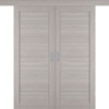 Межкомнатная двустворчатая раздвижная дверь экошпон Atum PRO Х32 stone oak с зеркалом с одной стороны