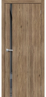 Межкомнатная дверь экошпон Браво-155 Original Oak со стеклом Mirox Grey